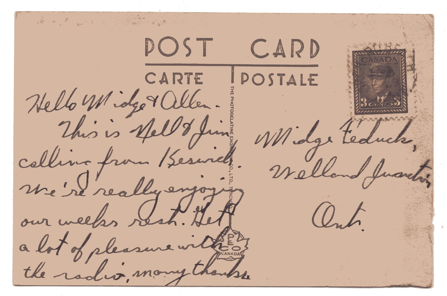 Jacksons Point (1949) scenic postcard