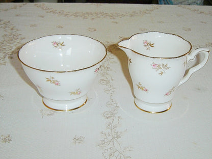 Royal Stafford pink Rosebud gold leaves china