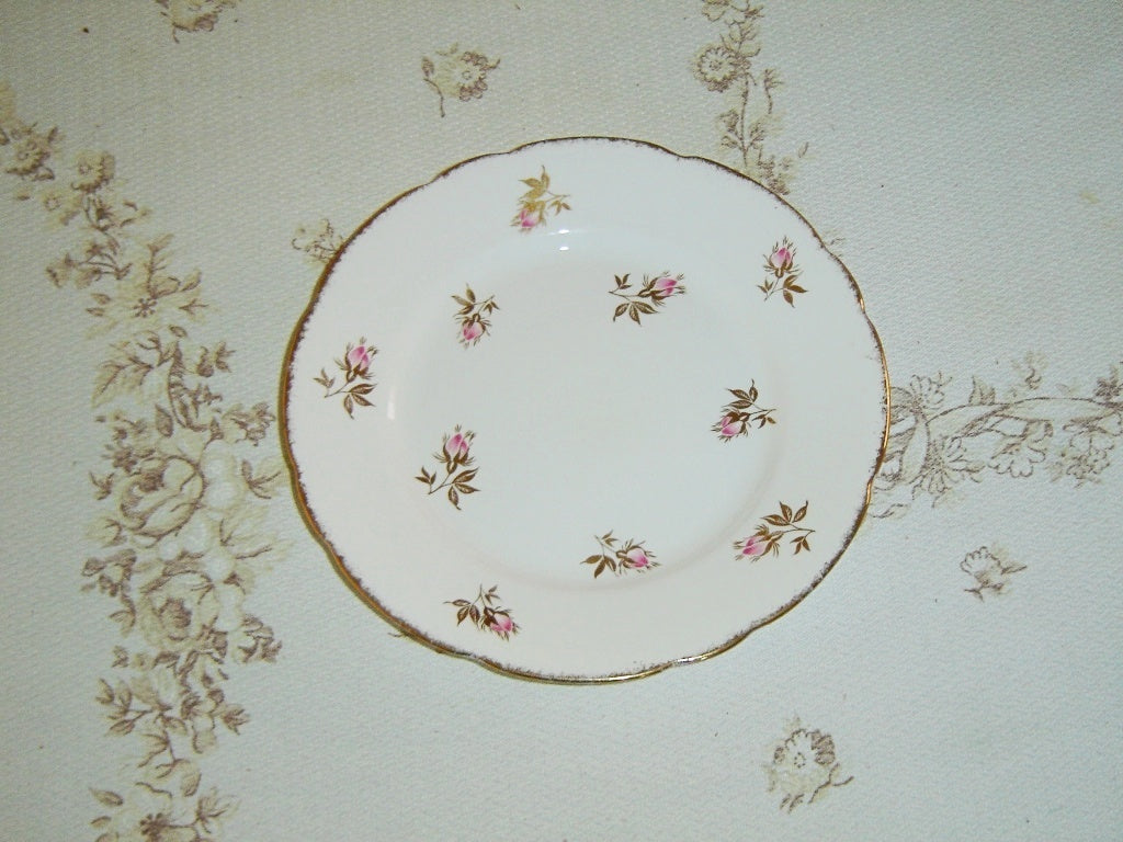 Royal Stafford pink Rosebud gold leaves china