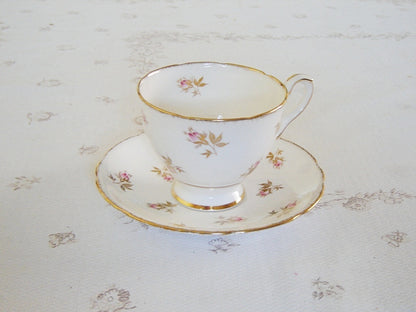 Royal Stafford pink Rosebud gold leaves china