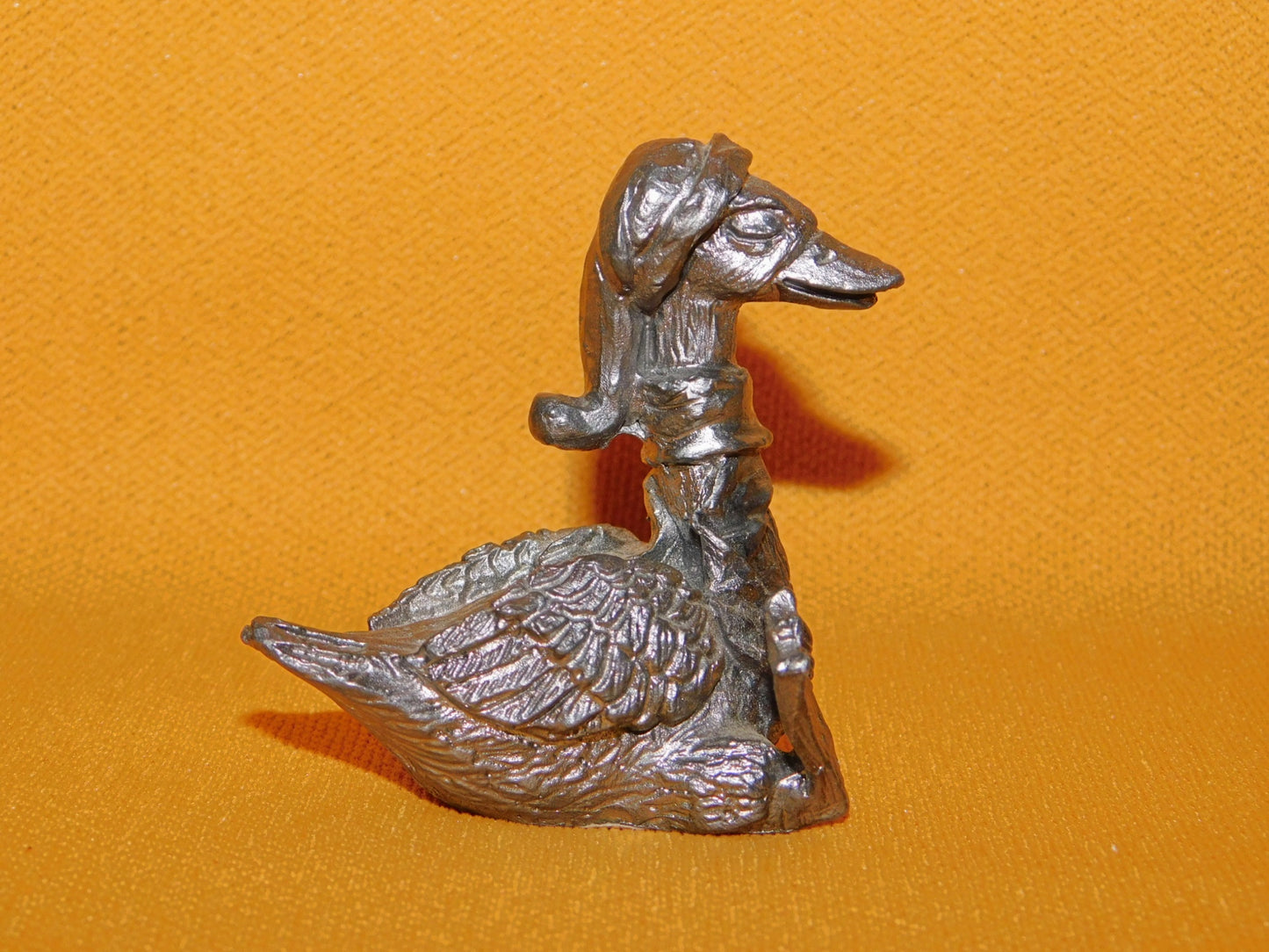 Solid pewter small Goose figure made in USA mint condition