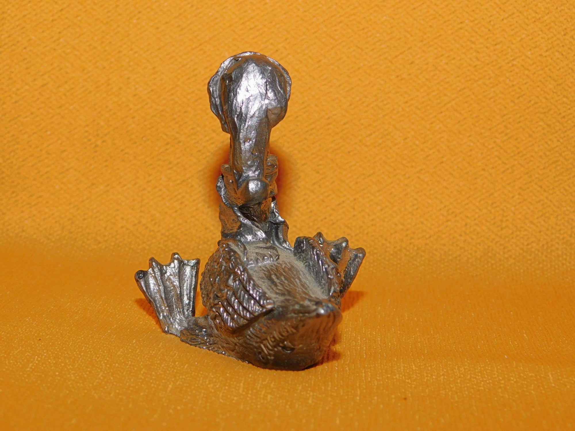 Solid pewter small Goose figure made in USA mint condition