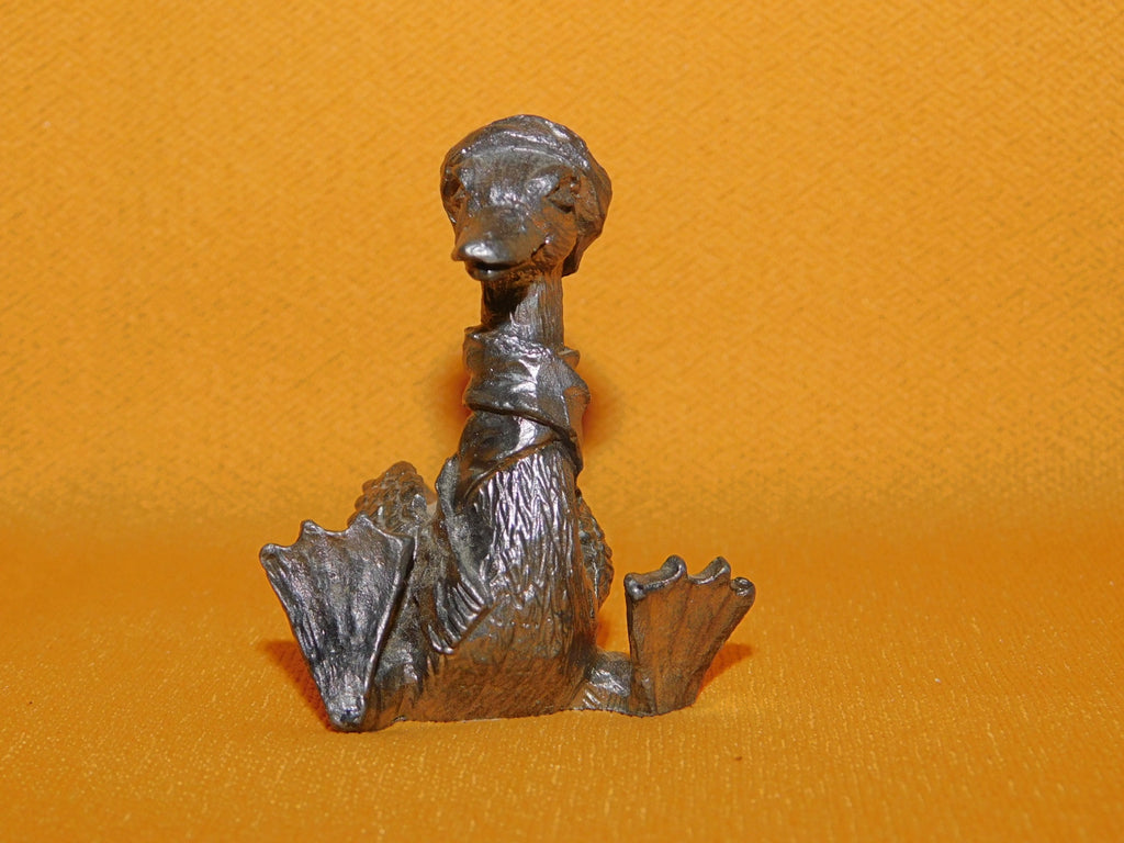 Solid pewter small Goose figure made in USA mint condition