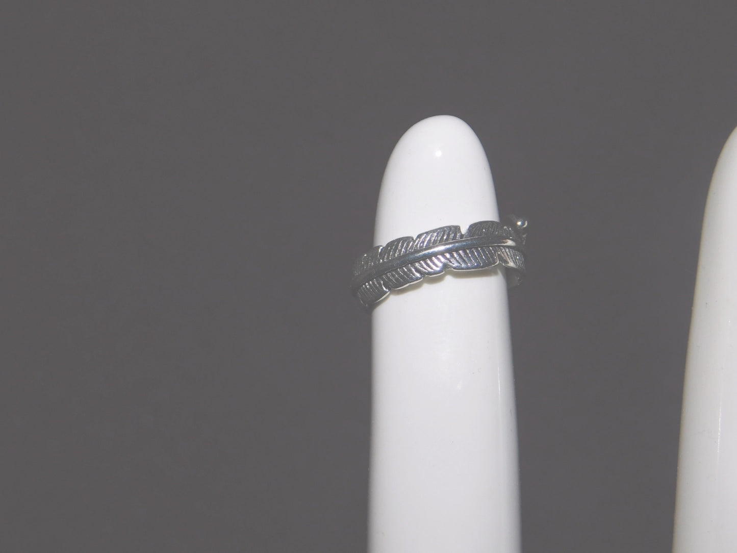 New 925 sterling silver adjustable feather ring