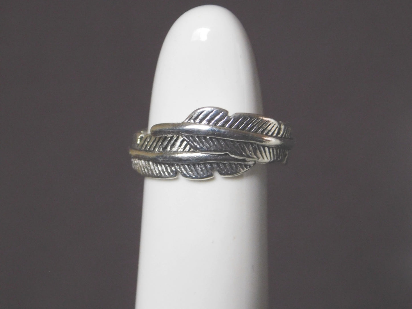 New 925 sterling silver adjustable feather ring