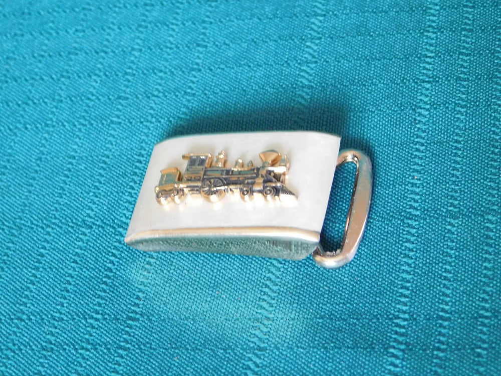 Train design belt buckle Hickok USA Zinc Alloy