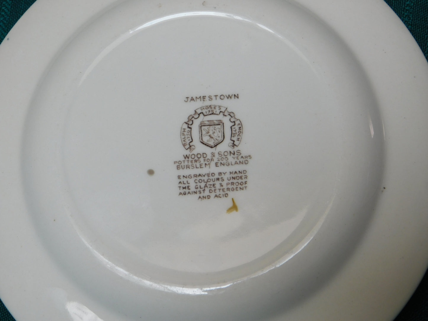 Wood & Sons Jamestown (Rim) (1950) bread butter plate VGU