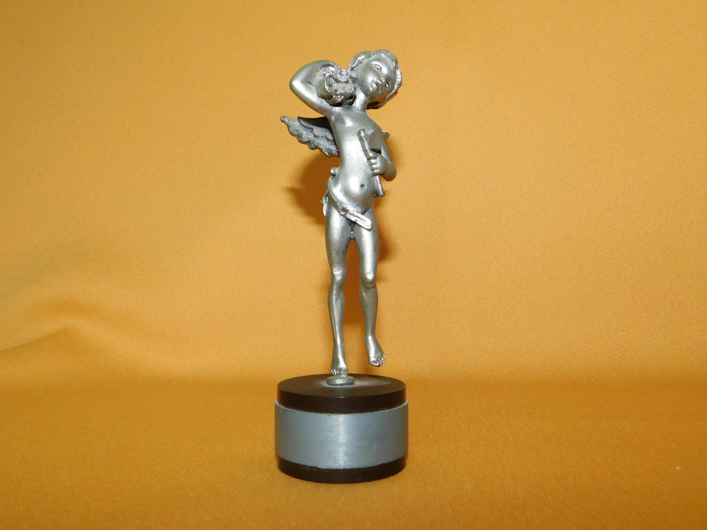 Peltro male angel with bundle (Italy) pewter figurine on base mint condition