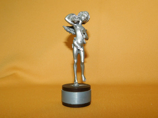 Peltro male angel with bundle (Italy) pewter figurine on base mint condition