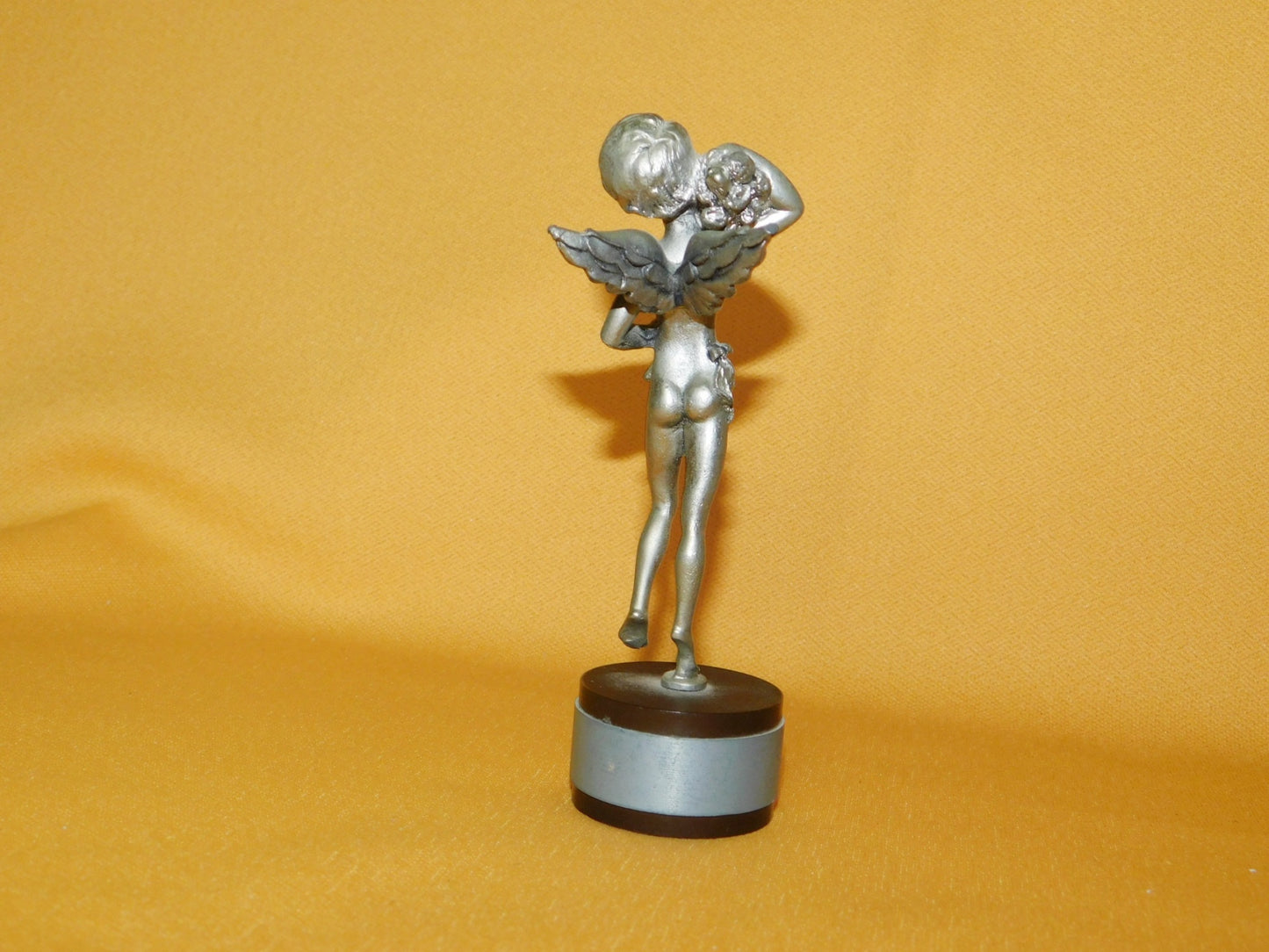 Peltro male angel with bundle (Italy) pewter figurine on base mint condition