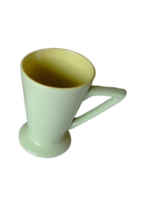 Retro style green and yellow mug near mint condition