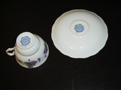 Colclough 7177 (CLC112?) purple violets cup and saucer VGU