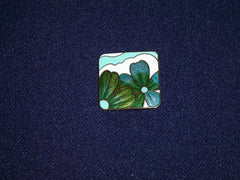Square blue and green leaf pin VGU