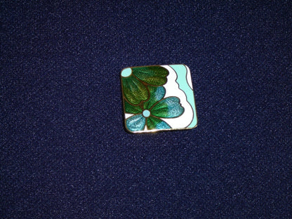 Square blue and green leaf pin VGU