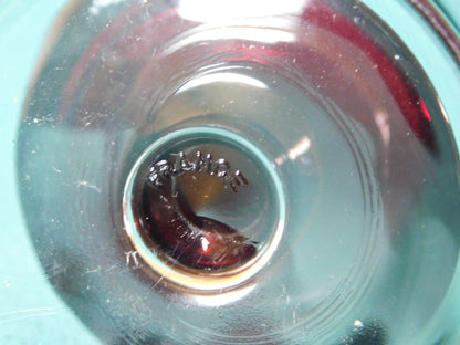 Luminarc France 8 oz ruby and clear stemmed glass VGU