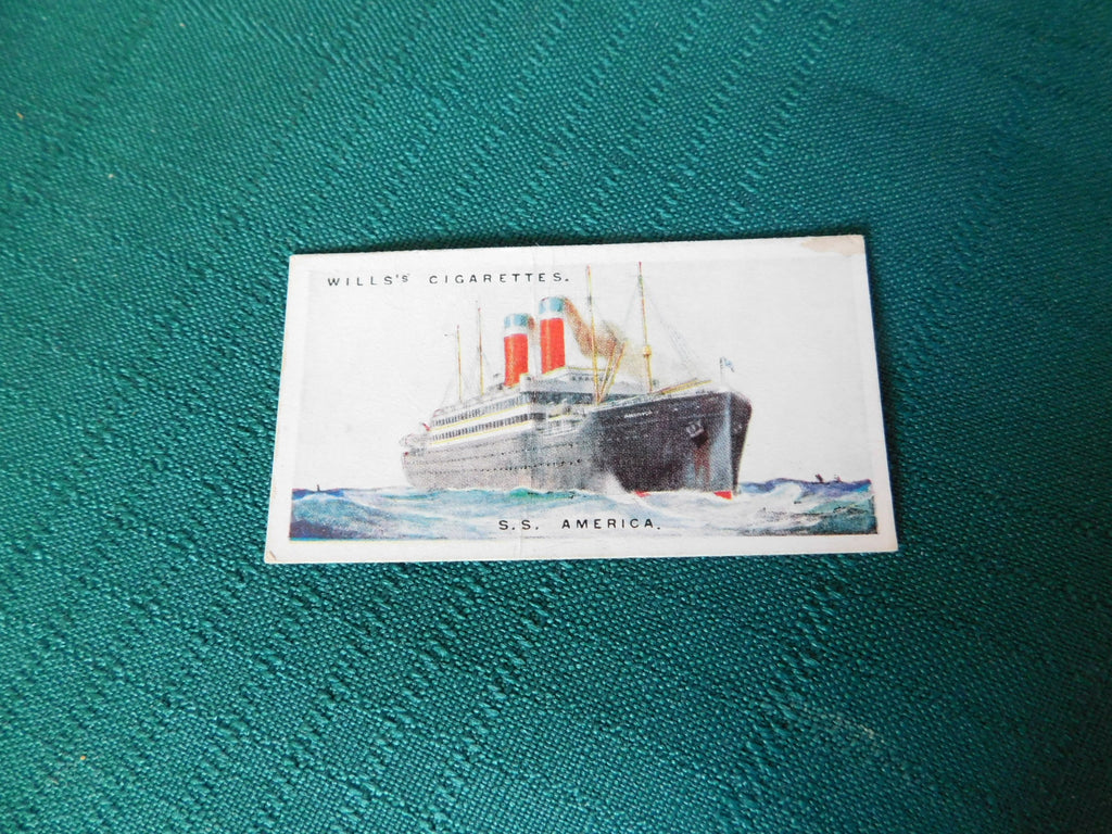 Wills's Cigarettes numbers 16 and 36 Merchant Ships (1925) tobacco cards