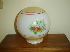 Vintage beige and floral globe shape lamp shade near mint condition