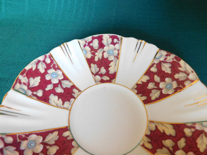 Royal Albert chintz brocade (1930s) burgundy beige saucer VGU