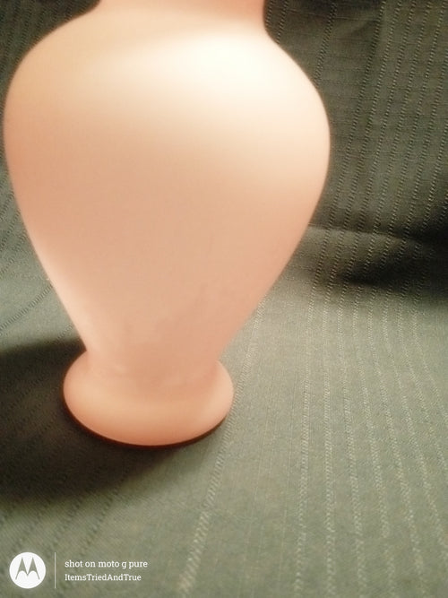 Pink Frosted Glass Vase – Vintage Matte Finish Decorative Home Accent