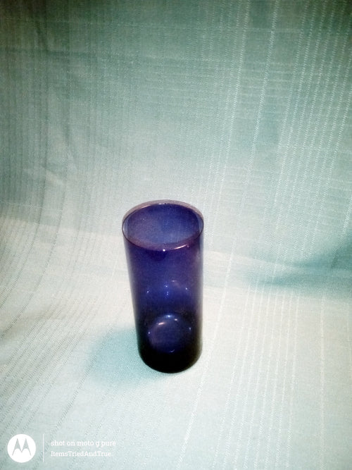 Deep Blue Glass Vase – Modern Minimalist Decorative Accent