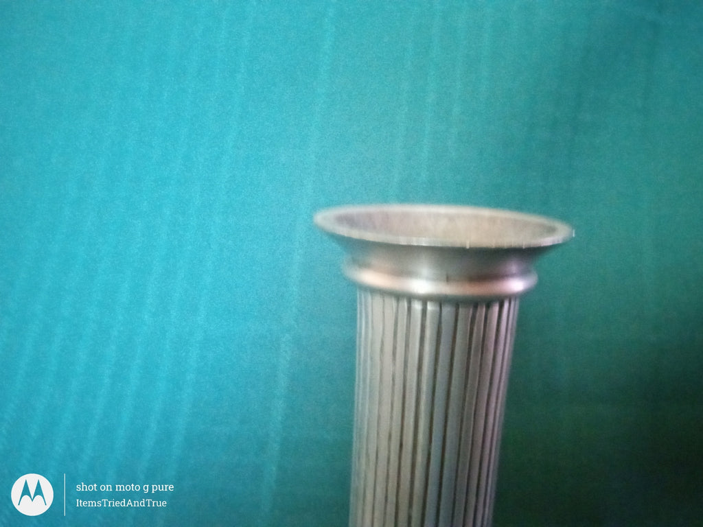 Seagull Pewter Fluted Column Candlestick – Acanthus Leaf Base Taper Candle Holder