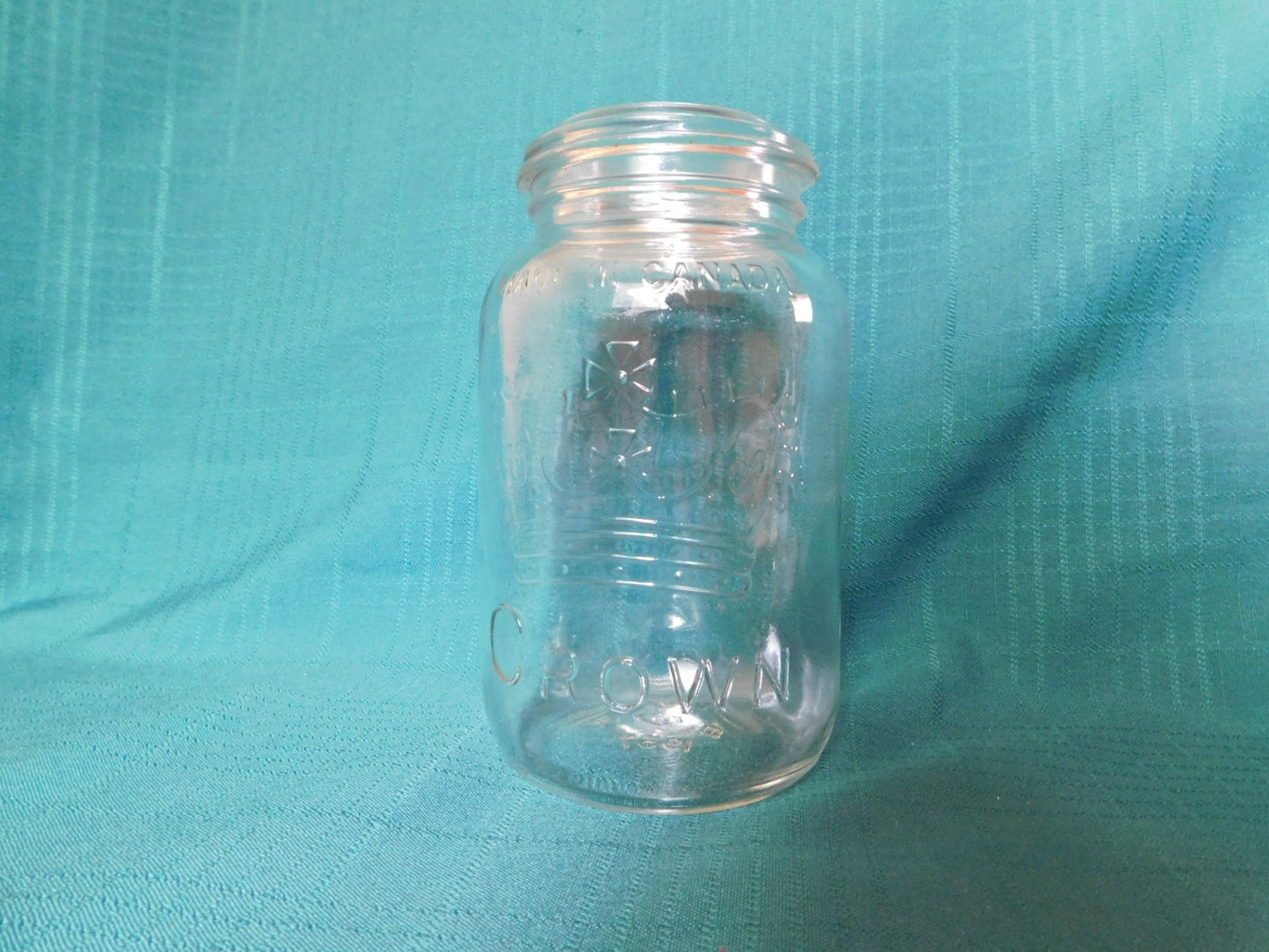 Crown brand mason jar 5 7 (Canada 1957) no lid GUC