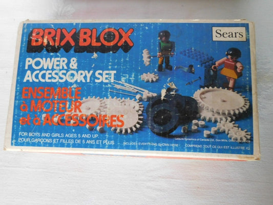 Vintage 125 piece Sears Brix Blox Power and Accessory set IB with manual