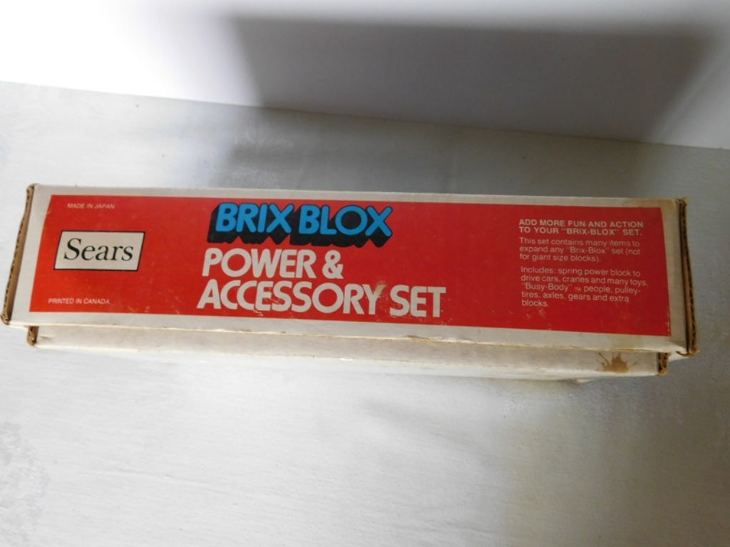 Vintage 125 piece Sears Brix Blox Power and Accessory set IB with manual