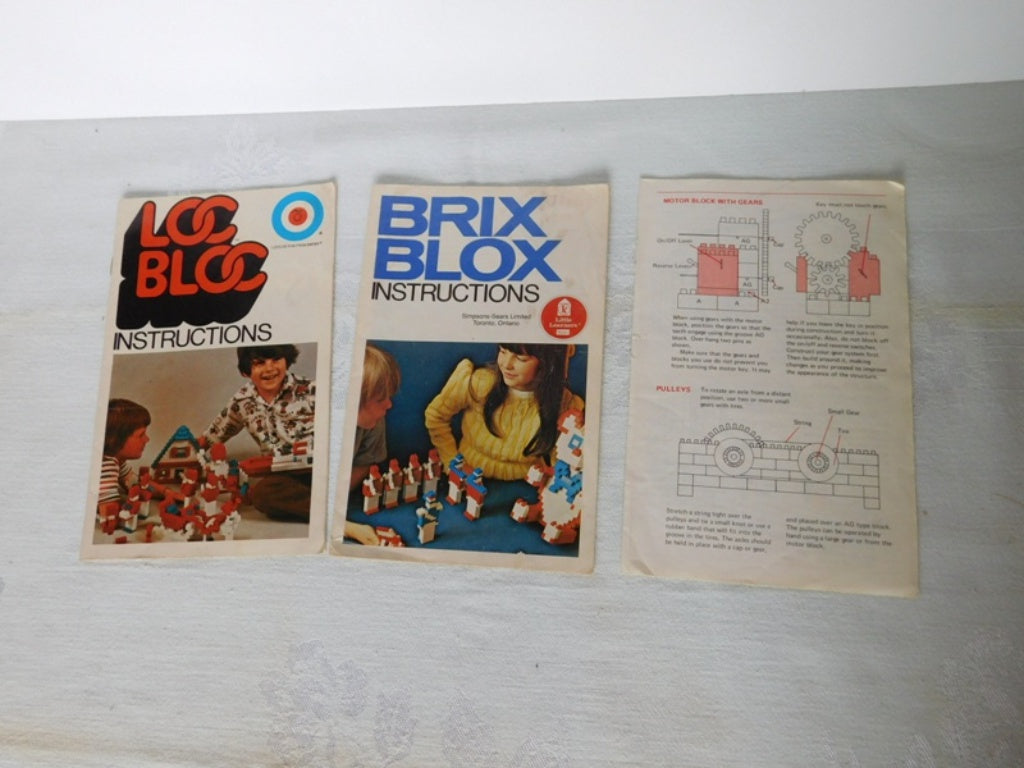 Vintage 125 piece Sears Brix Blox Power and Accessory set IB with manual