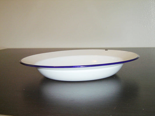 Vintage retro Graniteware 9 1/2 inch soup bowl GUC