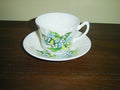 Royal Sutherland blue white bouquet swirl cup and saucer VGU