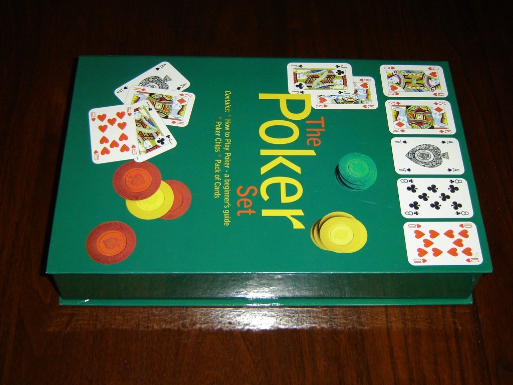 Poker set with cards and game book NIB