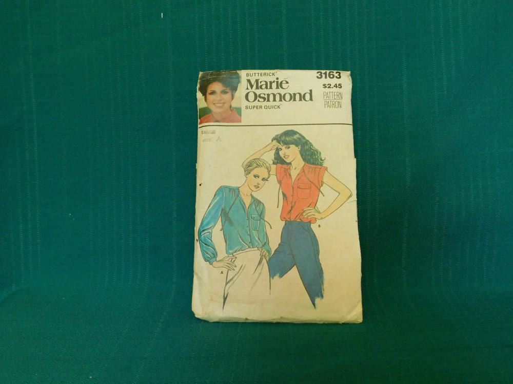 Butterick 3163 Marie Osmond Blouse Pattern ƒ?? Vintage 1980s Sewing, Size 8-10-12