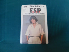 Simplicity ESP 8510 – Vintage 1980s Misses’ Pullover Dress Pattern, Size 8-10-12 Miss