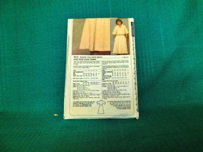Simplicity ESP 8510 – Vintage 1980s Misses’ Pullover Dress Pattern, Size 8-10-12 Miss