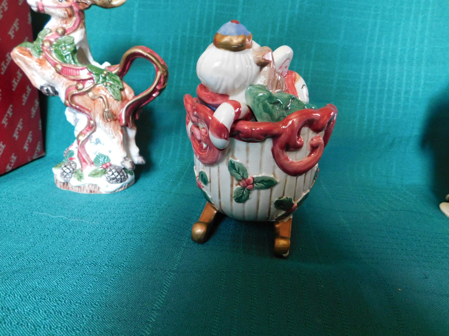 Fitz and Floyd Kris Kringle (1993) cream and sugar set in original box near mint condition