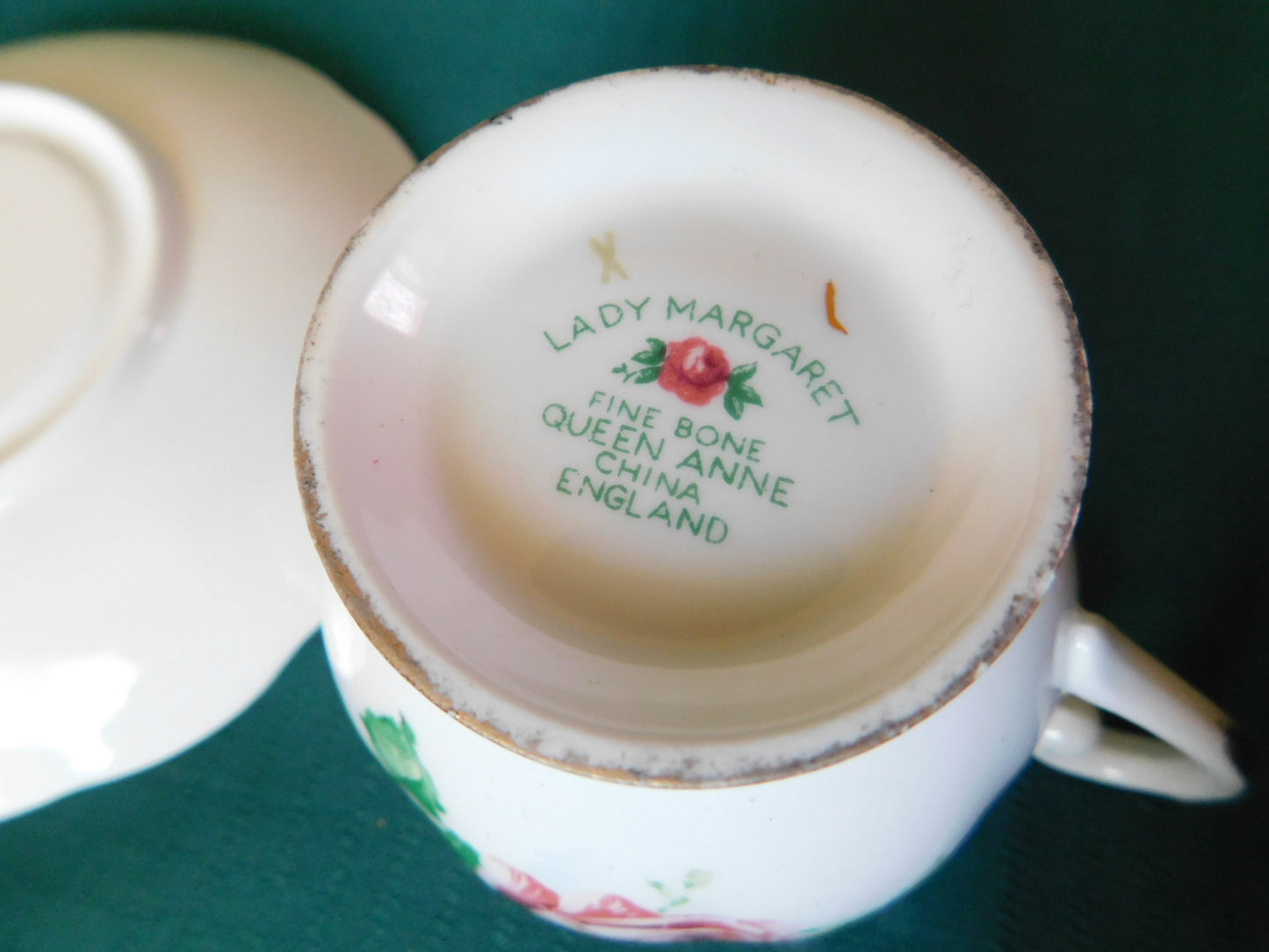Queen Anne Lady Margaret cup and saucer VGU