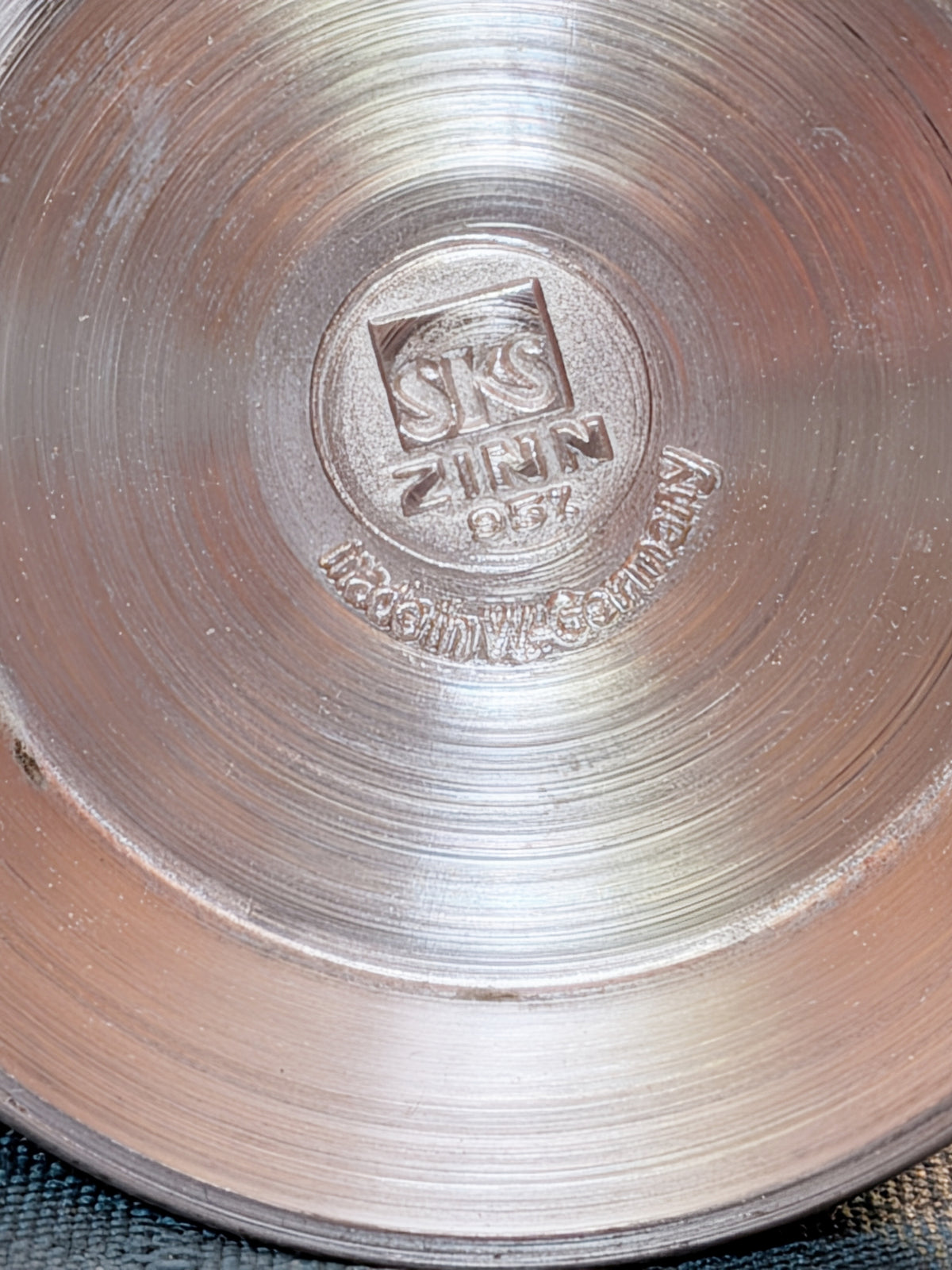 Vintage SKS Zinn 95% Pewter Relief Scene Goblet Cup | German Pewter Drinking Vessel Collectible