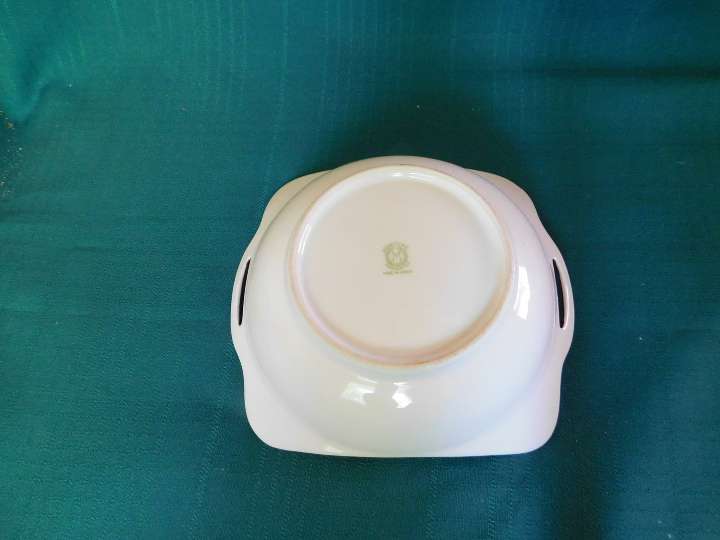 Noritake M (1930s) Lakeside Cottage Scene Square Handled Bowl VGU Noritake