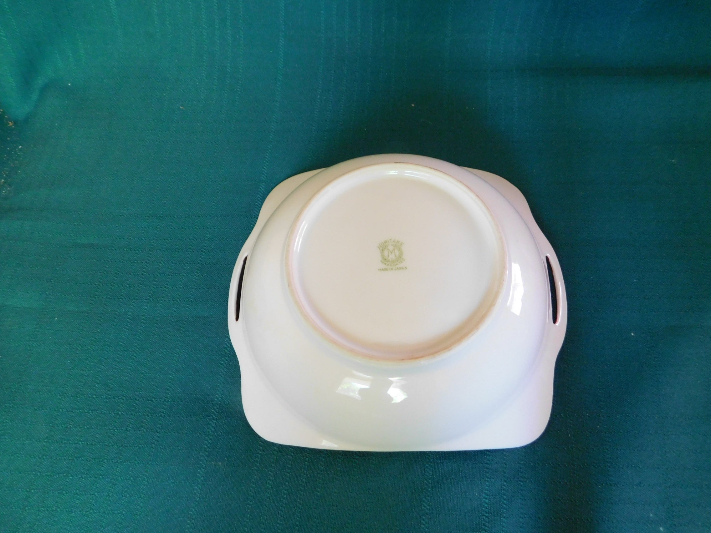 Noritake M (1930s) Lakeside Cottage Scene Square Handled Bowl VGU Noritake