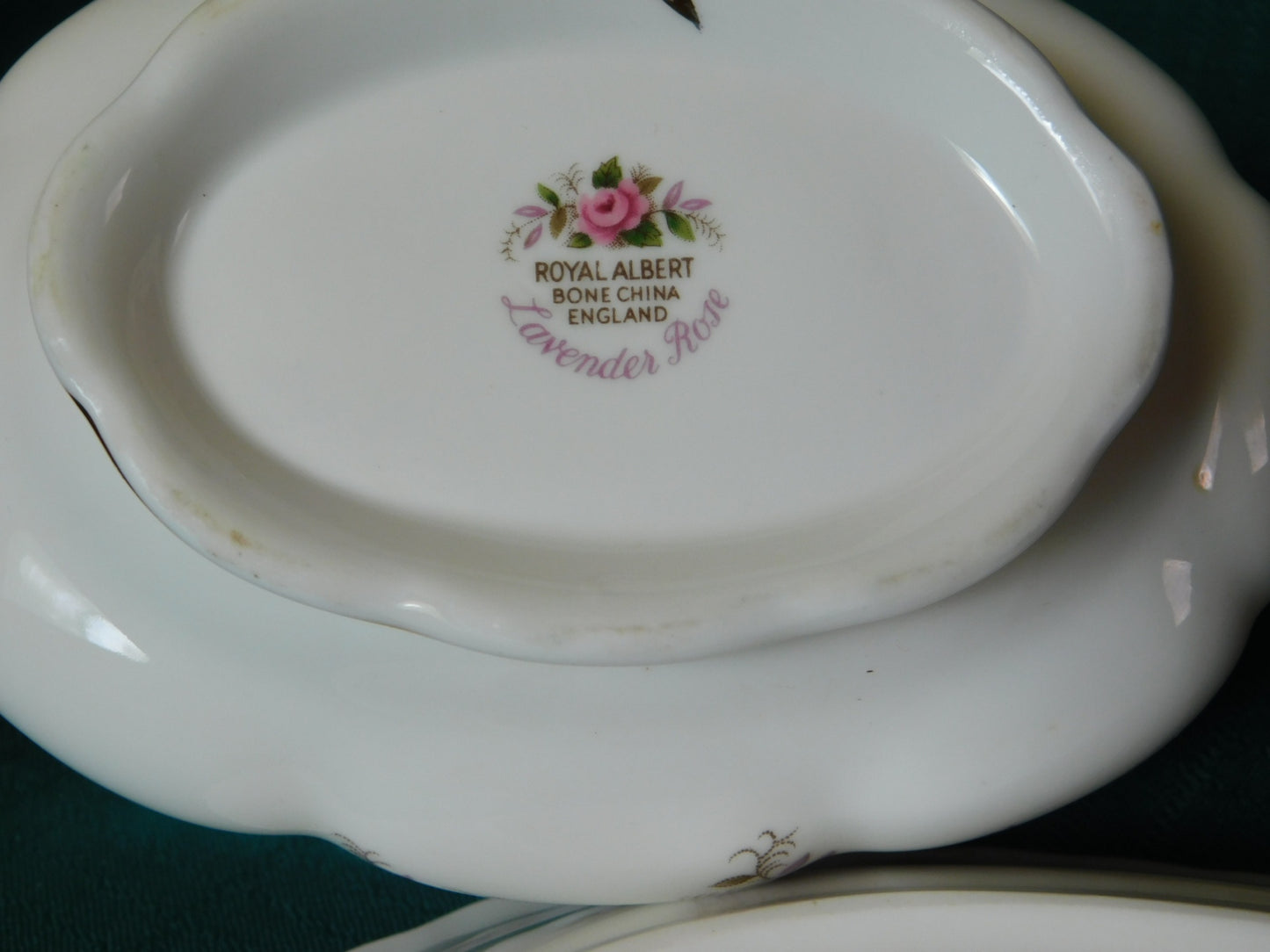 Royal Albert Lavender Rose (1970) gravy boat with underplate mint condition