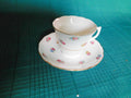 Colclough blue pink yellow flower cup and saucer