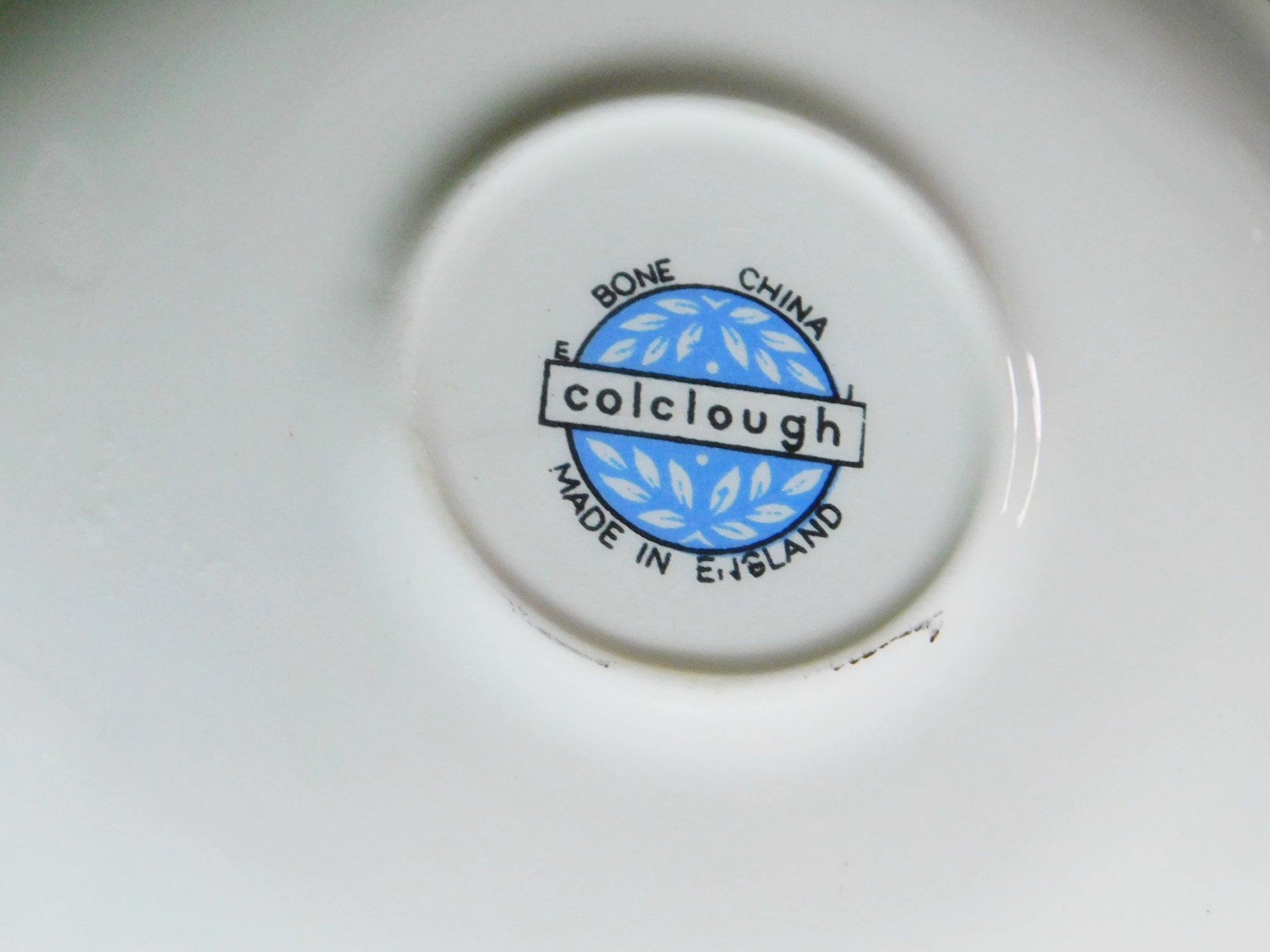 Colclough blue pink yellow flower cup and saucer