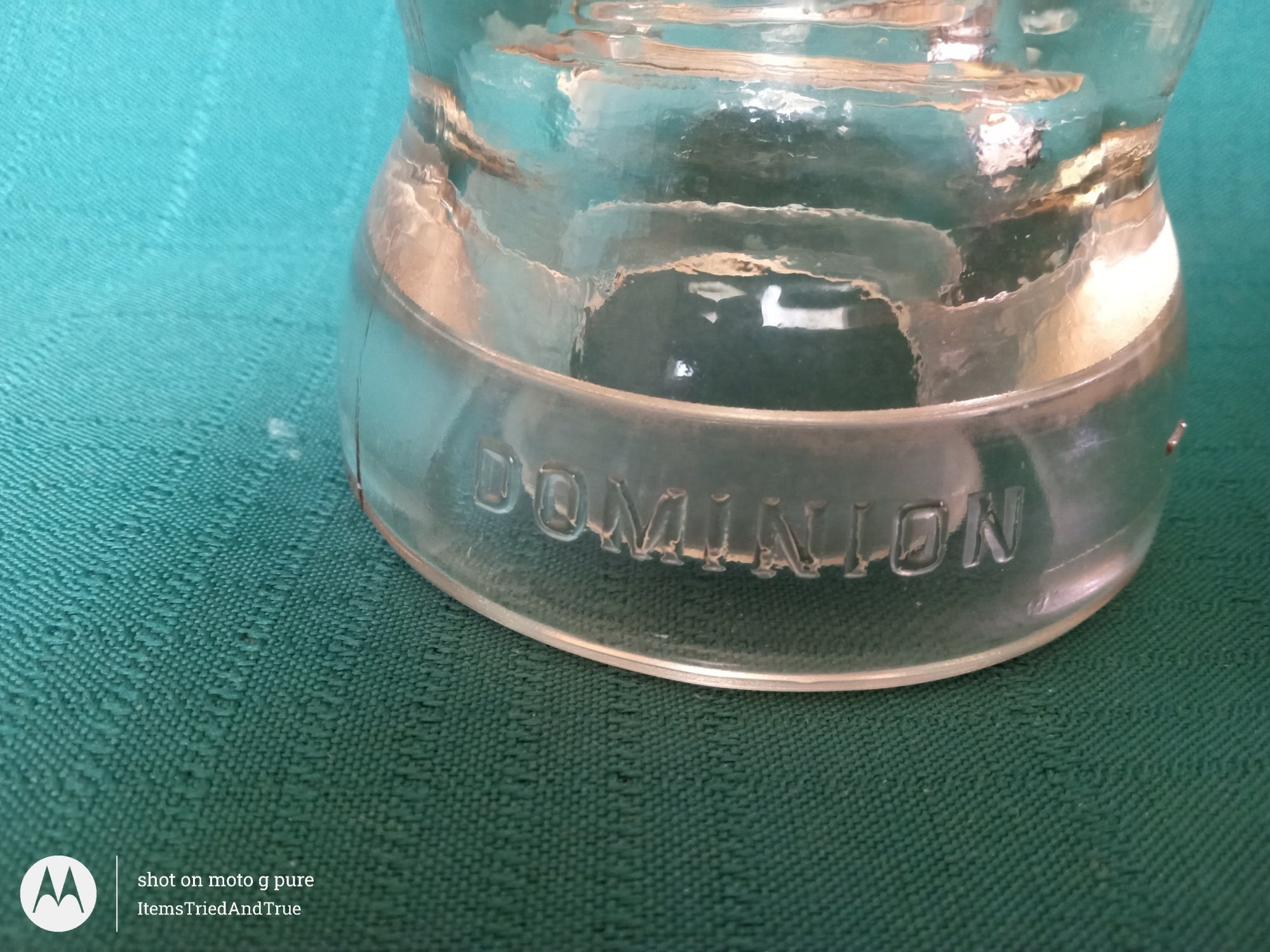 Dominion Glass Telegraph Insulator – Clear Vintage Canadian Utility Collectible