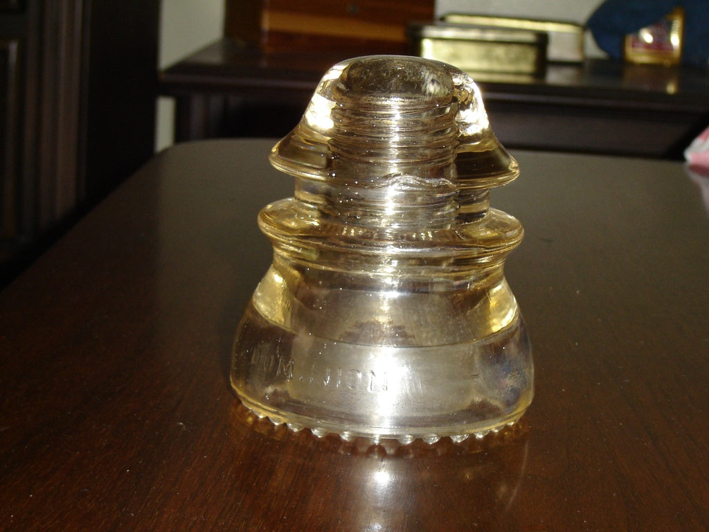 Vintage clear glass Dominion 13 insulator