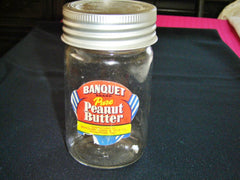 Banquet Peanut Butter Jar with Crown Mason Jar – Vintage Canadian Kitchenware