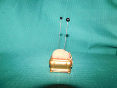 Vintage black faux pearl hatpin VGU