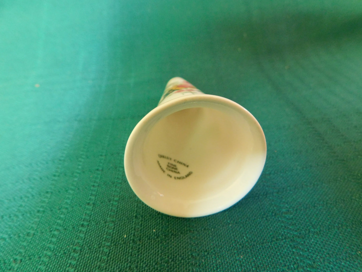 Miniature Porcelain Horn – Hand-Painted Floral Accent with Gold Trim near mint Oakley China