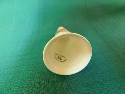 Miniature Porcelain Horn – Hand-Painted Floral Accent with Gold Trim near mint Oakley China