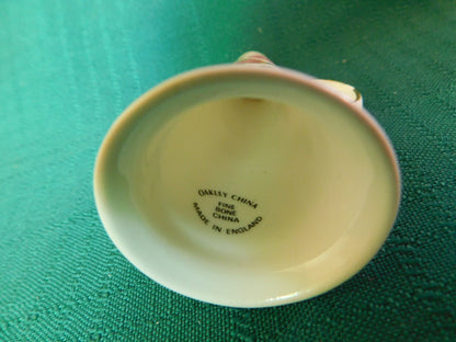 Miniature Porcelain Horn – Hand-Painted Floral Accent with Gold Trim near mint Oakley China